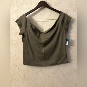 Olive Green Women's Top on or off shoulder